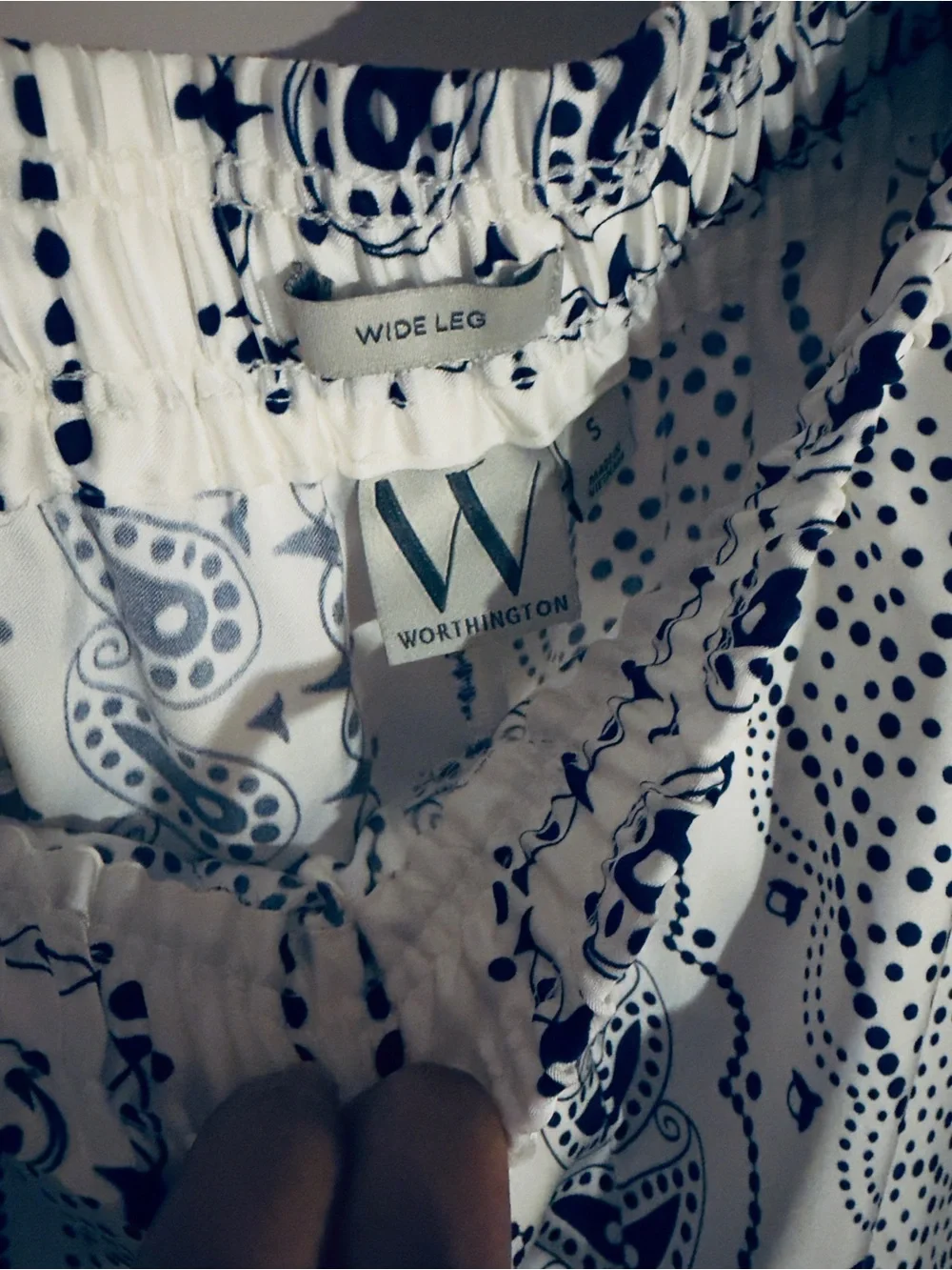 NEW White Navy Bandana-Print Wide Leg Two piece set Co-ord Medium Dior style
